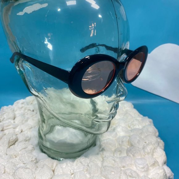 Black Frame Rose Colored Bubble Glasses - Picture 6 of 8